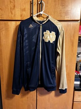 Rare 2013 adidas Navy and Gold Notre Dame  “Scorch”Lightweight Zip Track Jacket